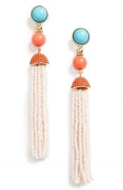 BaubleBar  Artemis  Beaded Tassel Drop Earrings white at Nordstrom